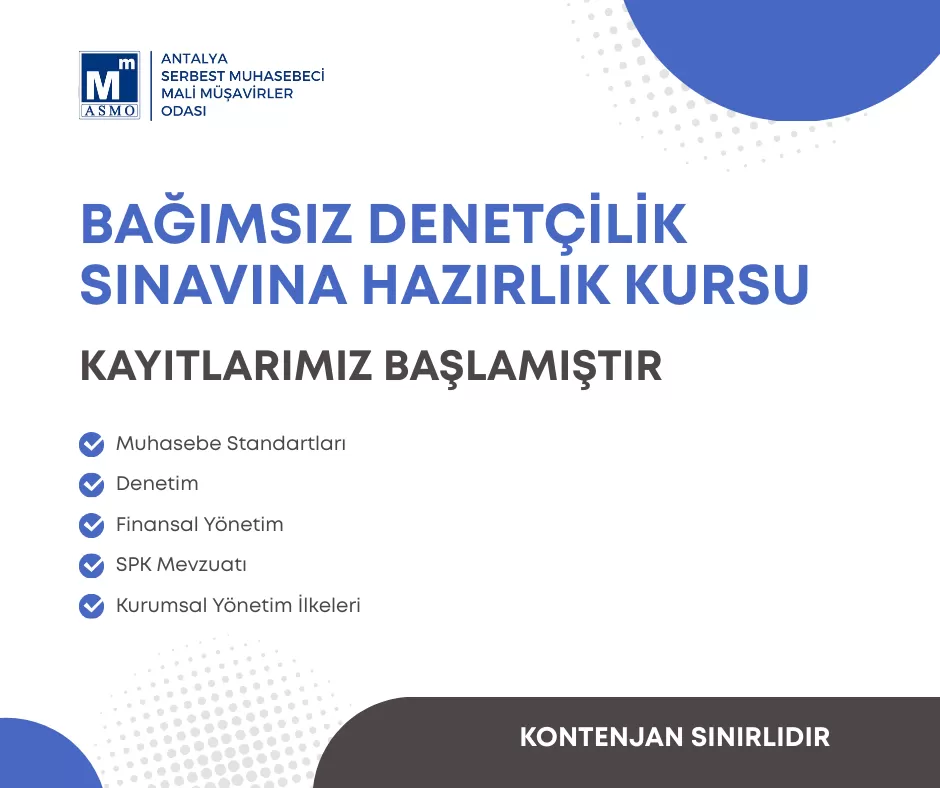 Bağımsız Denetçilik Sınavına Hazırlık Kursu Kayıtları Başladı
